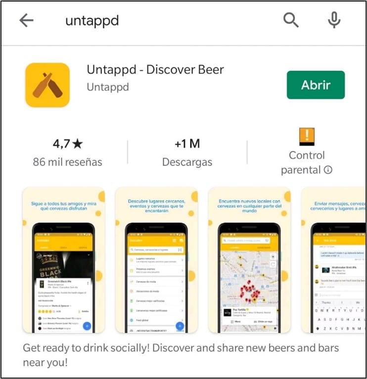 Aplicación Untappd